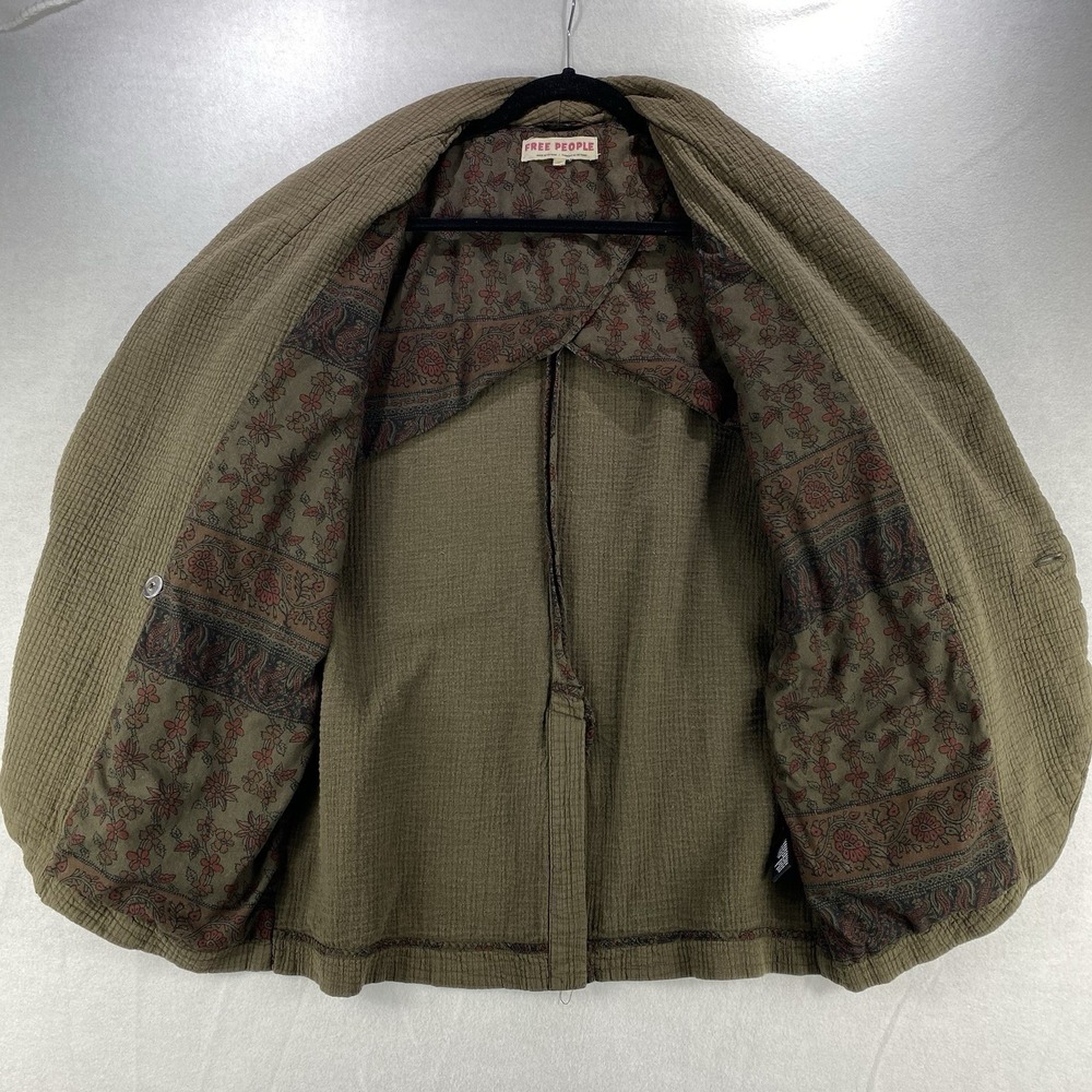 Free People Olive Green Blazer Jacket - Picture 9 of 12